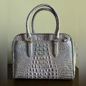 Brahmin Purple Iridescent Top Handle Satchel Bag
